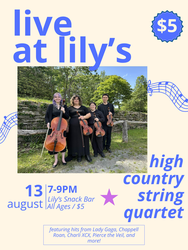 High Country String Quartet at Lily’s Snack Bar