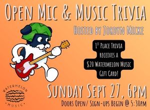 September Open Music & Music Trivia - FREE!!!