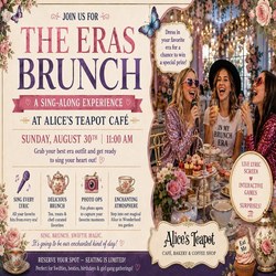 🎤 The Eras Brunch – A Pop Music Sing-Along Experience Sunday, August 30 | 11:00 AM