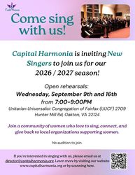 Invitation to sing with Capital Harmonia