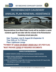 Rickenbacker Causeway Annual Pass Renewal Assistance