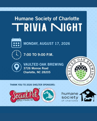 Animal Trivia Night Benefiting the Humane Society of Charlotte