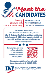 Meet the Candidates Night -The Anderson Center - September 15, 6-8:30pm