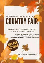 Zion UCC Country Fair - Basket Raffle, Bake Sale, Food & More