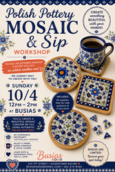 Polish Pottery Mosaic and Sip