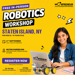 In-person Free Robotics Workshop For Kids at Staten Island, NY (7-14 yrs)
