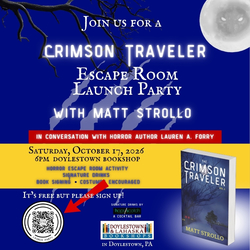 The Crimson Traveler Escape Room Launch Party at Doylestown Bookshop