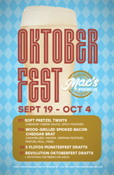 Oktoberfest Specials at Mac’s Wood Grilled