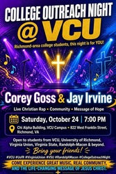 Oct 24 College Nite Concert at VCU Chi Alpha Building