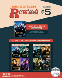 Big Screen Rewind - Harry Potter 25th Anniversary Marathon At Select MJR Theatres!