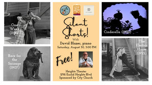 Silent Shorts! with Dave Blazer, piano - part of the Heights Music Hop