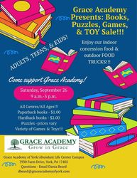Books, Puzzles, Games & Toy Sale - Saturday, September 26th!!!