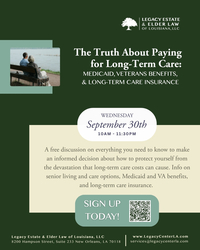 The Truth About Paying for Long-Term Care: Medicaid, Veterans Benefits, & Long-Term Care Insurance