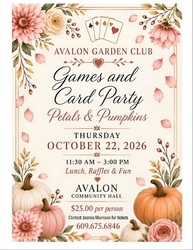 Avalon Garden Club Petals and Pumpkins Games and Card Party