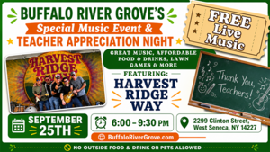 TEACHER APPRECIATION NIGHT: FREE Live Music by Harvest Ridge Way at the Buffalo River Grove