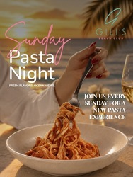 Sunday Pasta Night at Gili's Beach Club