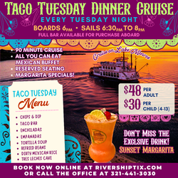 Taco Tuesday Buffet Cruise Aboard the Barbara-Lee Rivership in Sanford, Florida