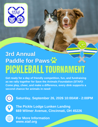 3rd Annual Paddle for Paws Pickleball Tournament