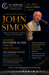 Experience the Legendary Songs and Stories of John Simon at the Emerson Center