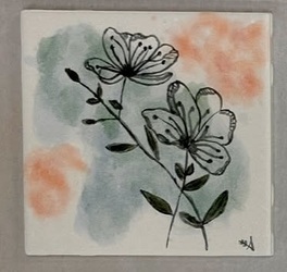 Spruce: Watercolor on Tile