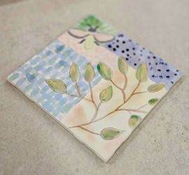 Myrtle Ave: Watercolor on Tile