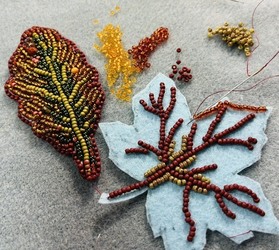 Autumn Leaves - Bead Embroidered Pin Making with Donna Tavares