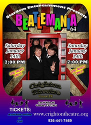 BEATLEMANIA64 LIVE, SATURDAY, JANUARY 14, 2023, 7 PM CRIGHTON THEATRE