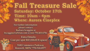 Fall Treasure Sale--Sell Your Stuff--Sat Oct 17th at Aurora Cineplex
