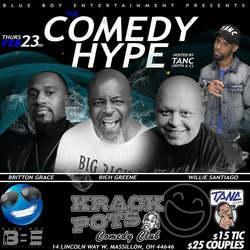 Comedy Hype W/ Blue Boy Entertainment at Krackpots Comedy Club, Massillon