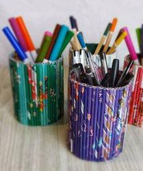 Craft Class: Rolled Paper Pen Holder - Hybrid: Eastgate and Zoom