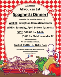 11th Annual Spaghetti Dinner, Basket Raffle & Bake Sale