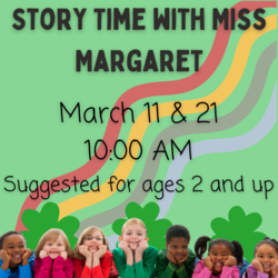 Story Time with Miss Margaret- recommended for age 2 and up