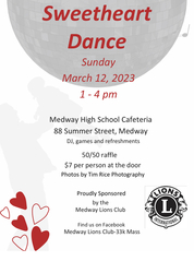 Sweetheart Dance, sponsored by Medway Lions Club
