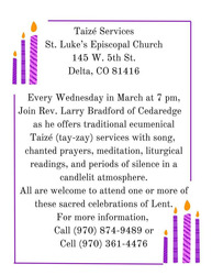 Taizé Services during March