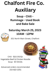 Soup, Chili, Rummage, Used Book & Bake Sale