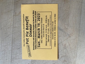 30th Annual Oley Valley Community Benefit Pot Pie Dinner