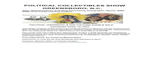 POLITICAL, HISTORICAL AND POP CULTURE SHOW AND SALE