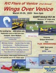 Wings Over Venice 2023, RC Fliers Of Venice Model Air Show, Saturday and Sunday, March 25 & 26