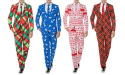 Braveman Men's Classic fit Christmas Suits with Matching Tie