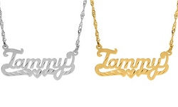 Silver- or Gold-Plated Diamond Cut Custom Name Necklace with "Tammy" Design  (Up to 89% Off)
