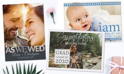 Custom Flat Holiday Photo Cards with Free Envelope from Printerpix(Up to 91% Off) 