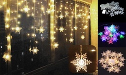 11.48 ft/3.5M 96 LED Snowflake Curtain Light Plug in String Fairy Night Light