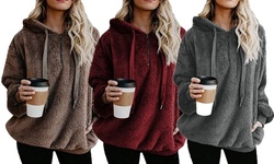 Women Long Sleeve Zipper Sweatshirt Pullover Fleece Casual Hooded Outwear Coats