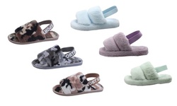 Haute Edition Women's Open Toe House Slippers with Elastic Strap