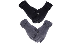 Women Winter Warm Gloves Touch Screen Windproof Lined Thick Mittens - 2 Color