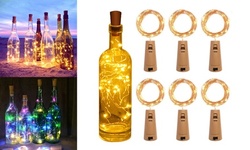 6 Pack Copper Wire Wine Bottle Cork Lamp Fairy String Lights for Wedding Party