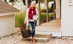 One, Two, Three, Five, or Ten Personalized Monogrammed Pashmina Scarves from Qualtry (Up to 86% Off) 