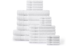24 Piece 100% Cotton Soft, Fluffy, Absorbent, Premium Hotel Quality Towel Set 