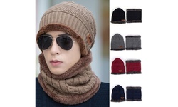 Scarf Knit Beanie Cap Thick Knitted Hat Skullies Beanies Neck Warmer Winter Hat