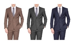Gino Vitale Light Glen Check Men's Slim Fit 2PC Suit